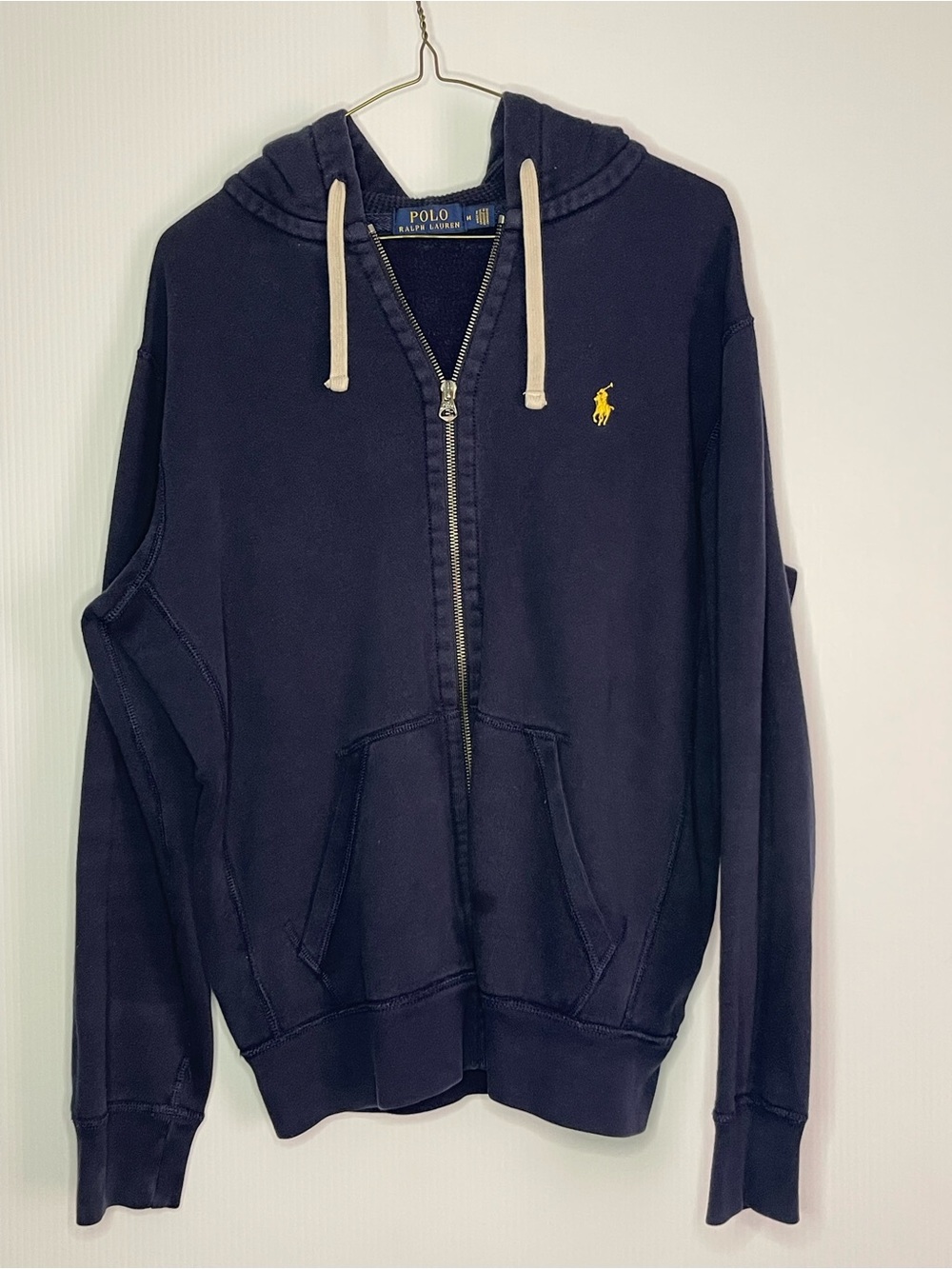 Polo by Ralph Lauren Navy Zip Hoodie with Yellow Pony